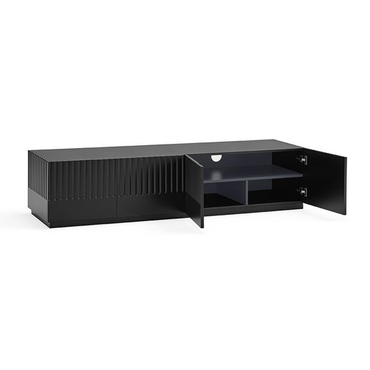 Doric Black and Anthracite Grey Wooden TV Stand, 180 x 46 x 42 cm