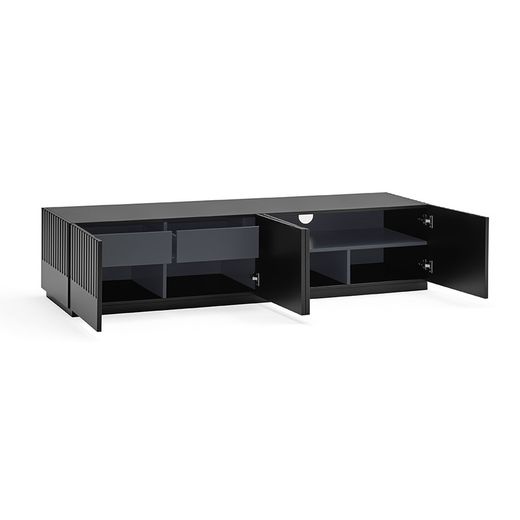 Doric Black and Anthracite Grey Wooden TV Stand, 180 x 46 x 42 cm