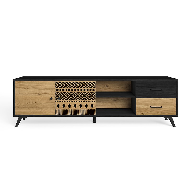 MUEBLE TV WURT NEGRO MADERA/ACERO 160X40