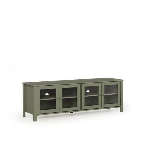 Mueble TV de madera en verde, 150 x 40 x 50 cm | Alessandra
