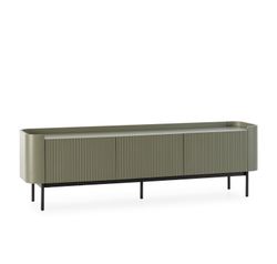 Wooden TV stand in green, 180 x 40 x 55 cm | Willa