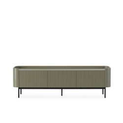 Wooden TV stand in green, 180 x 40 x 55 cm | Willa