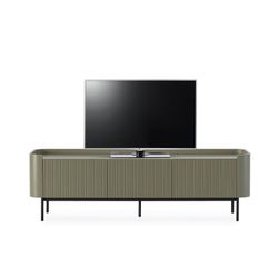 Wooden TV stand in green, 180 x 40 x 55 cm | Willa