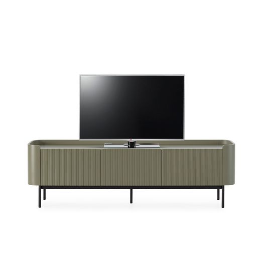Wooden TV stand in green, 180 x 40 x 55 cm | Willa