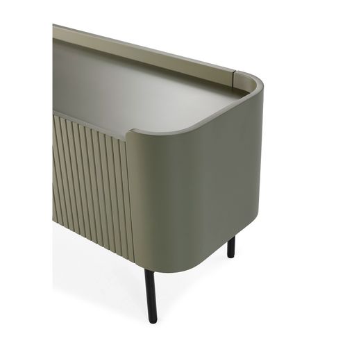 Wooden TV stand in green, 180 x 40 x 55 cm | Willa