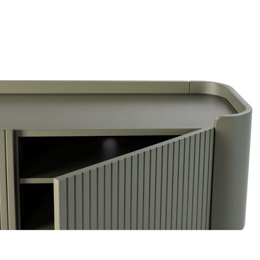 Wooden TV stand in green, 180 x 40 x 55 cm | Willa