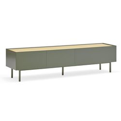 Wooden TV stand in light green and oak, 180 x 40 x 45 cm | Arista