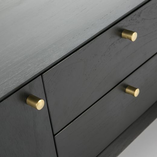 Meuble TV en bois noir, 160x40x50cm