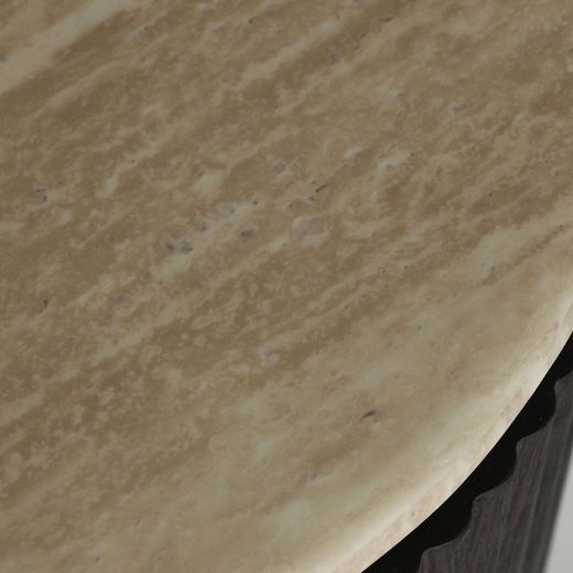 Mueble TV de madera y mármol sintético en marrón, 200 x 40 x 55 cm | Verona