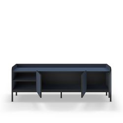 Meuble TV en bois et métal bleu, 160 x 42 x 55 cm | Adara