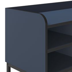 Meuble TV en bois et métal bleu, 160 x 42 x 55 cm | Adara