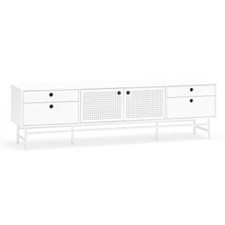 White wood and metal TV stand, 180 x 40 x 52 cm | Punto