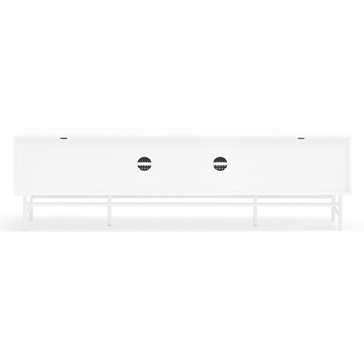 White wood and metal TV stand, 180 x 40 x 52 cm | Punto