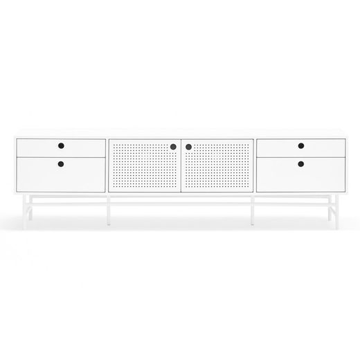White wood and metal TV stand, 180 x 40 x 52 cm | Punto