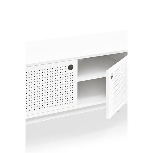 White wood and metal TV stand, 180 x 40 x 52 cm | Punto