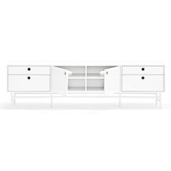 White wood and metal TV stand, 180 x 40 x 52 cm | Punto