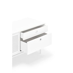 White wood and metal TV stand, 180 x 40 x 52 cm | Punto