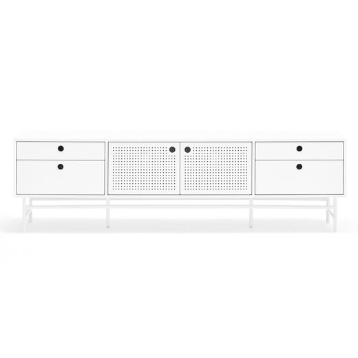 White wood and metal TV stand, 180 x 40 x 52 cm | Punto