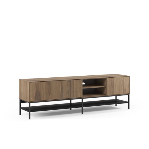Mueble TV de madera y metal en color roble, 180 x 35 x 55 cm | Amira