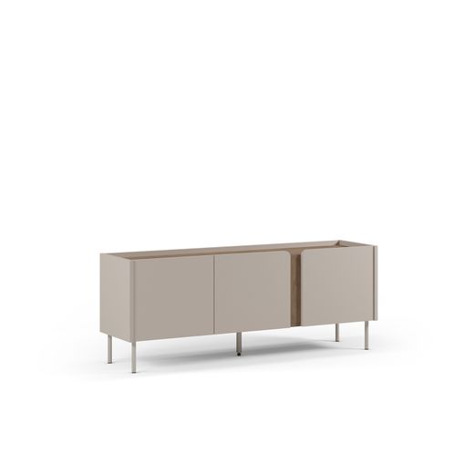 Mueble TV de madera y metal en color roble y crema, 140 x 40,5 x 53 cm | Lucile