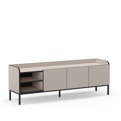 TV stand in wood and metal, cream, 160 x 42 x 55 cm | Adara