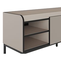 TV stand in wood and metal, cream, 160 x 42 x 55 cm | Adara