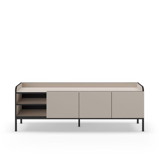 TV stand in wood and metal, cream, 160 x 42 x 55 cm | Adara