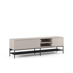 TV stand in wood and metal, cream and black, 180 x 35 x 55 cm | Amira