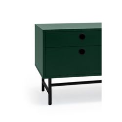 Dark green and black wood and metal TV stand, 180 x 40 x 52 cm | Punto