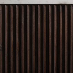 Mueble TV de madera y piedra en marrón, 200 x 40 x 50 cm | Cenves