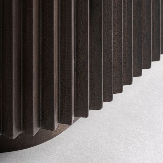 Mueble TV de madera y piedra en marrón, 200 x 40 x 50 cm | Cenves