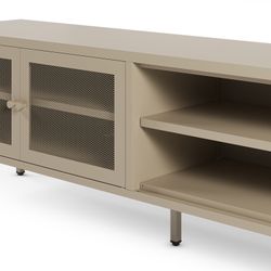 Metal TV stand in sand, 160 x 35 x 50 cm | Fayna