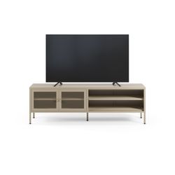 Metal TV stand in sand, 160 x 35 x 50 cm | Fayna