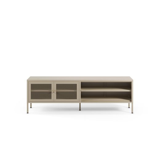 Metal TV stand in sand, 160 x 35 x 50 cm | Fayna