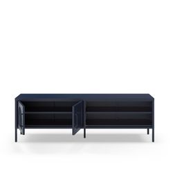 Metal TV stand in blue, 160 x 35 x 50 cm | Diora