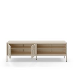 Beige metal TV stand, 160 x 35 x 50 cm | Diora