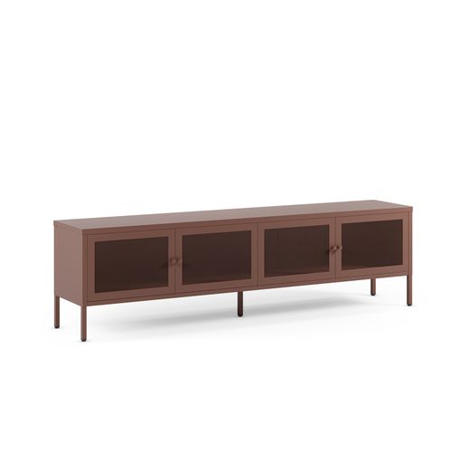 Mueble TV de metal en burdeos, 160 x 35 x 50 cm | Fayna