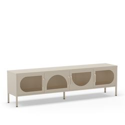 Conjunto de salón compuesto por aparador y mueble de televisión en color crema | Tayra