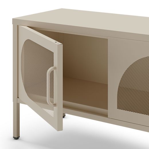 Conjunto de salón compuesto por aparador y mueble de televisión en color crema | Tayra