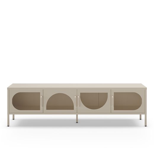 Conjunto de salón compuesto por aparador y mueble de televisión en color crema | Tayra