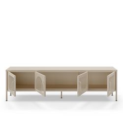Conjunto de salón compuesto por aparador y mueble de televisión en color crema | Tayra