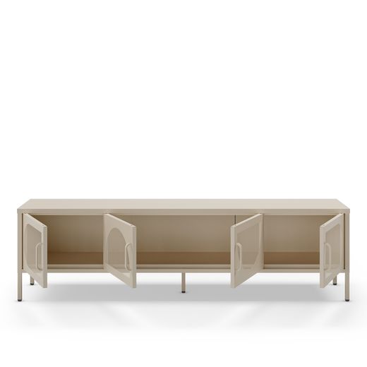 Conjunto de salón compuesto por aparador y mueble de televisión en color crema | Tayra