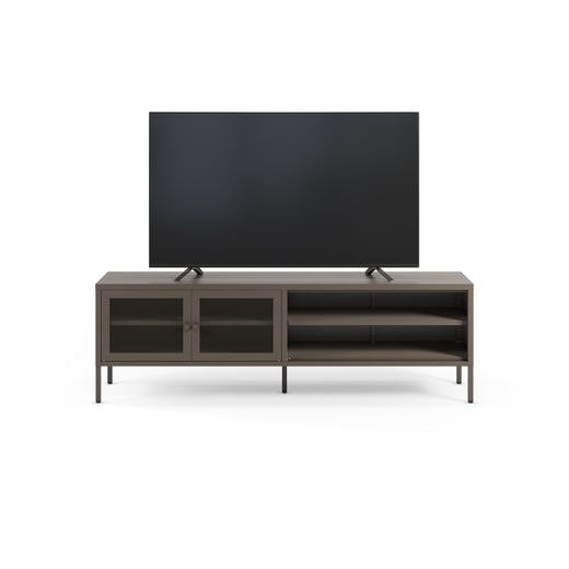 Metal TV stand in mocha, 160 x 35 x 50 cm | Fayna