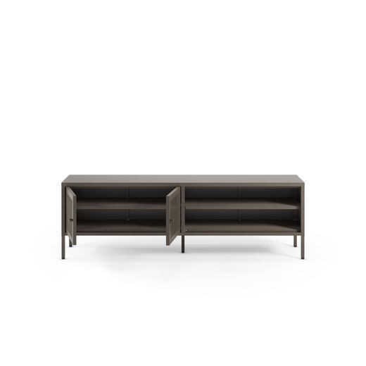 Metal TV stand in mocha, 160 x 35 x 50 cm | Fayna