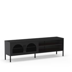 Black metal TV stand, 160 x 35 x 50 cm | Diora