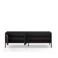 Black metal TV stand, 160 x 35 x 50 cm | Diora