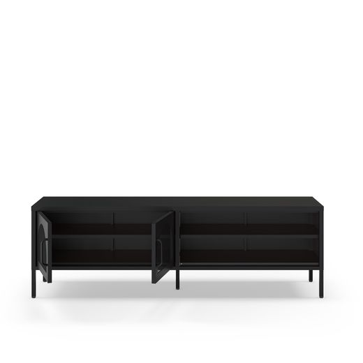 Black metal TV stand, 160 x 35 x 50 cm | Diora