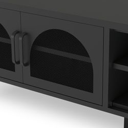 Black metal TV stand, 160 x 35 x 50 cm | Diora