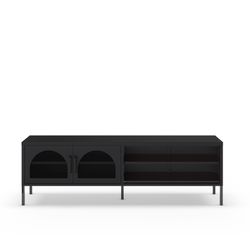 Black metal TV stand, 160 x 35 x 50 cm | Diora