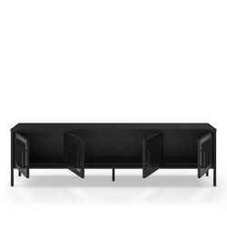 Schwarzer TV-Ständer aus Metall, 180 x 35 x 50 cm | Tayra